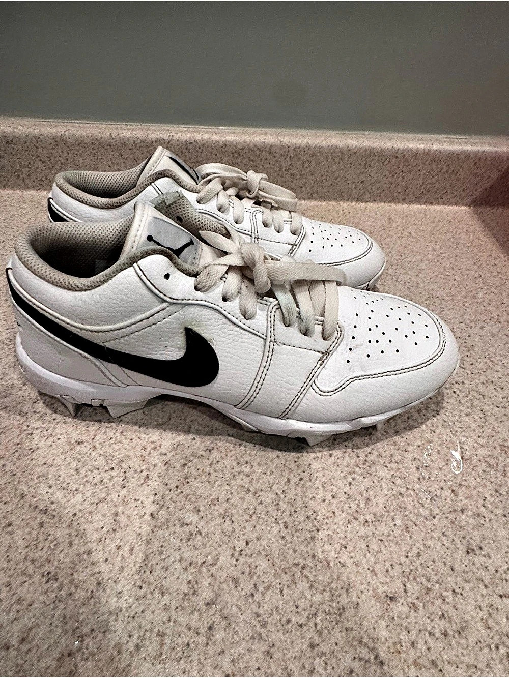 Nike Air Jordan 1 Retro Low Multisport Cleat White & Black US 6Y